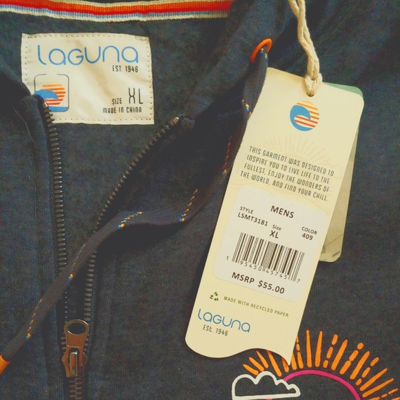 Laguna NEW mens Beach Fleece Full Zip Jacket - Picture 9 of 10